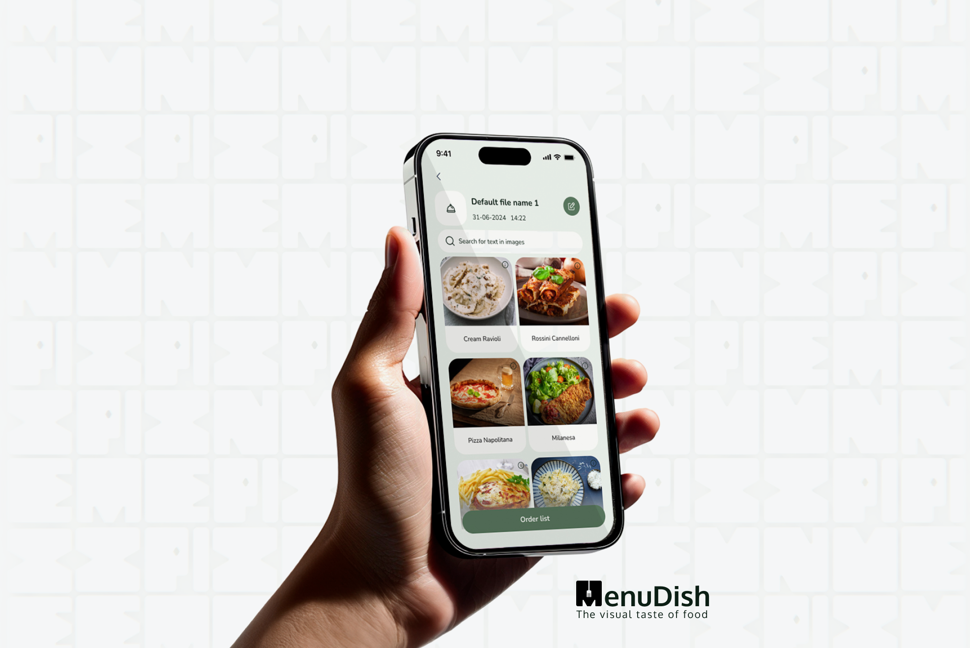 Mobile screen displaying the Menudish app page